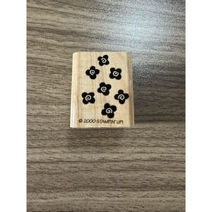 Vintage 2000 Stampin Up! Flower background  Rubber Wood Mounted Stamp Retired